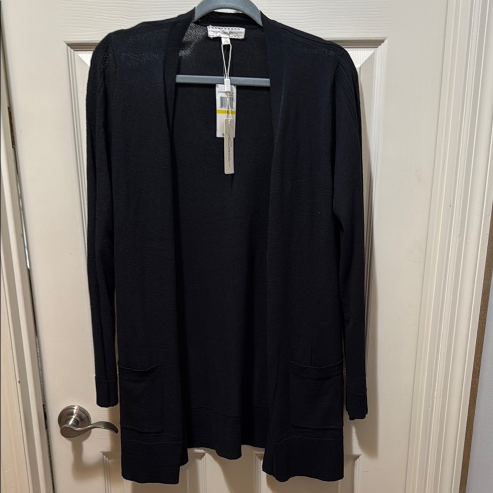 Black Open Front Cardigan Sweater Medium